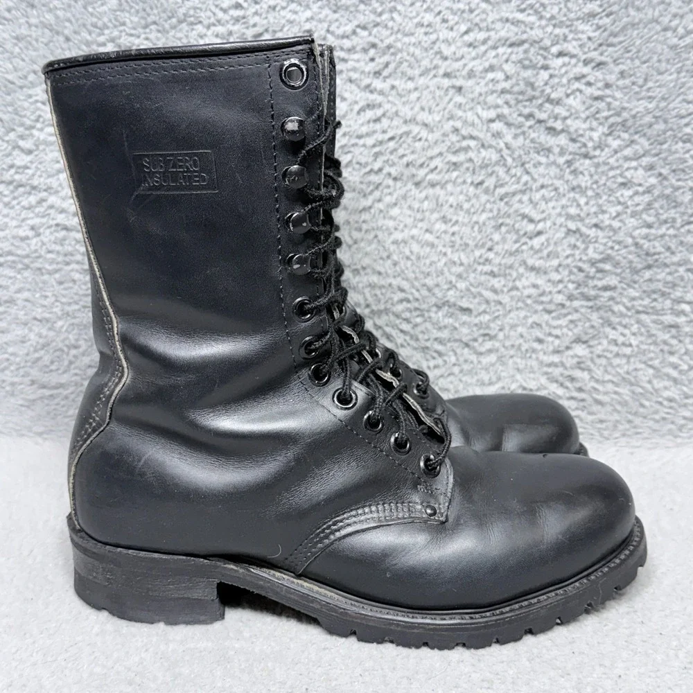 Carolina‎ Sub Zero Mens Size 10 Wide Work Boots Black Leather Steel Toe